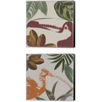 Framed 'Graphic Tropical Bird  2 Piece Canvas Print Set' border=