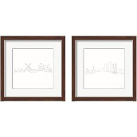 Framed 'Once Line City 2 Piece Framed Art Print Set' border=