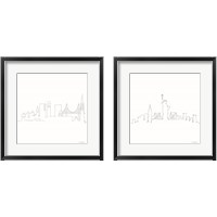 Framed 'Once Line City 2 Piece Framed Art Print Set' border=