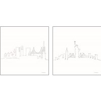 Framed 'Once Line City 2 Piece Art Print Set' border=