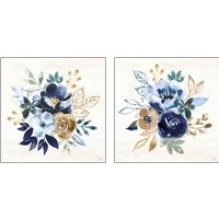 Framed 'Indigo Splash 2 Piece Art Print Set' border=