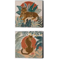 Framed 'Big Cat Beauty 2 Piece Canvas Print Set' border=