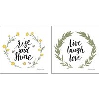 Framed 'Happy to Bee Home Words 2 Piece Art Print Set' border=