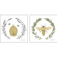 Framed 'Happy to Bee Home 2 Piece Art Print Set' border=
