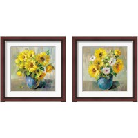 Framed 'Sunflower Still Life 2 Piece Framed Art Print Set' border=