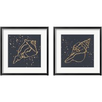 Framed 'Gold Conch 2 Piece Framed Art Print Set' border=