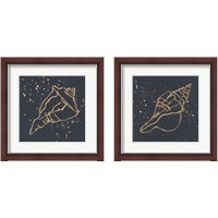 Framed 'Gold Conch 2 Piece Framed Art Print Set' border=