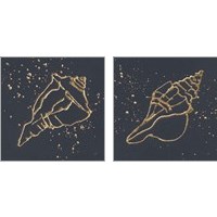 Framed 'Gold Conch 2 Piece Art Print Set' border=