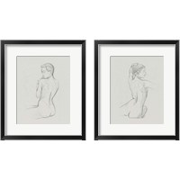 Framed 'Female Back Sketch 2 Piece Framed Art Print Set' border=