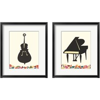 Framed 'Cut Paper Instruments 2 Piece Framed Art Print Set' border=