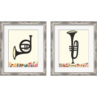 Framed 'Cut Paper Instruments 2 Piece Framed Art Print Set' border=