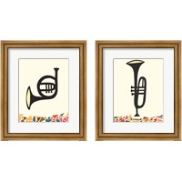 Framed 'Cut Paper Instruments 2 Piece Framed Art Print Set' border=