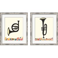 Framed 'Cut Paper Instruments 2 Piece Framed Art Print Set' border=