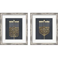 Framed 'Golden Hanukkah 2 Piece Framed Art Print Set' border=