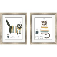 Framed 'Coffee Cats 2 Piece Framed Art Print Set' border=