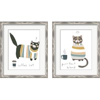 Framed 'Coffee Cats 2 Piece Framed Art Print Set' border=