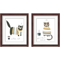 Framed 'Coffee Cats 2 Piece Framed Art Print Set' border=