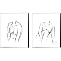 Framed 'Sketched Figure 2 Piece Canvas Print Set' border=