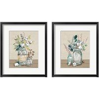 Framed 'Cotton Bouquet 2 Piece Framed Art Print Set' border=