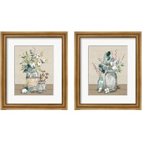 Framed 'Cotton Bouquet 2 Piece Framed Art Print Set' border=