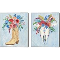 Framed 'Cowgirl  2 Piece Canvas Print Set' border=