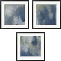 Framed 'Azure Blend  3 Piece Framed Art Print Set' border=