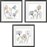 Framed 'Spindle Blossoms 3 Piece Framed Art Print Set' border=