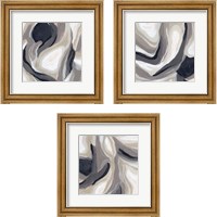 Framed 'Stone Ripple 3 Piece Framed Art Print Set' border=