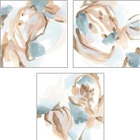 Framed 'Abstracted Shells 3 Piece Art Print Set' border=