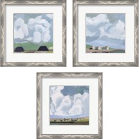 Framed 'Quiet Village 3 Piece Framed Art Print Set' border=