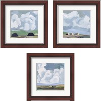 Framed 'Quiet Village 3 Piece Framed Art Print Set' border=