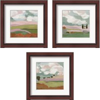 Framed 'Violet Fields 3 Piece Framed Art Print Set' border=