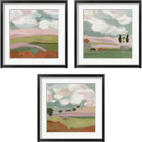 Framed 'Violet Fields 3 Piece Framed Art Print Set' border=