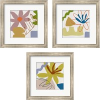 Framed 'Flower Petals 3 Piece Framed Art Print Set' border=