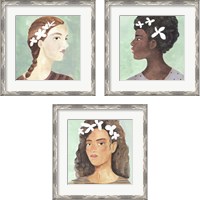 Framed 'Folk Art Portrait 3 Piece Framed Art Print Set' border=