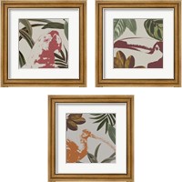 Framed 'Graphic Tropical Bird  3 Piece Framed Art Print Set' border=