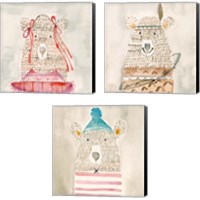 Framed 'Lids Bear 3 Piece Canvas Print Set' border=