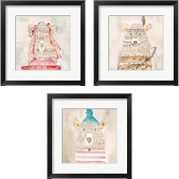 Framed 'Lids Bear 3 Piece Framed Art Print Set' border=