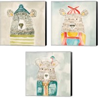 Framed 'Lids Bear 3 Piece Canvas Print Set' border=