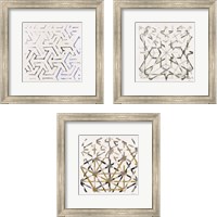 Framed 'Mosaic  3 Piece Framed Art Print Set' border=