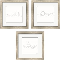 Framed 'Once Line City 3 Piece Framed Art Print Set' border=