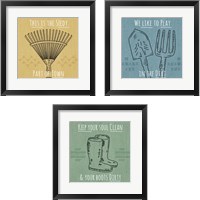 Framed 'Home Grown 3 Piece Framed Art Print Set' border=