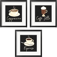 Framed 'Fresh Coffee 3 Piece Framed Art Print Set' border=