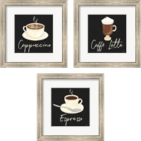 Framed 'Fresh Coffee 3 Piece Framed Art Print Set' border=