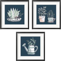 Framed 'Plants Life 3 Piece Framed Art Print Set' border=