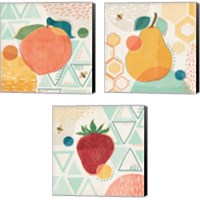 Framed 'Fruit Frenzy 3 Piece Canvas Print Set' border=