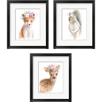 Framed 'Wild for Flowers 3 Piece Framed Art Print Set' border=