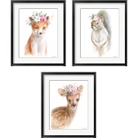 Framed 'Wild for Flowers 3 Piece Framed Art Print Set' border=