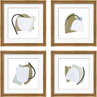 Framed 'Mod Rainbow Collage 4 Piece Framed Art Print Set' border=