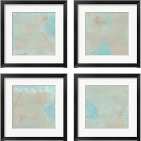 Framed 'Spring Abstract 4 Piece Framed Art Print Set' border=